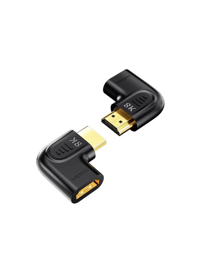 يوني تيك 8K HDMI Vertical Flat Right Angle Adapter – HDMI 2.1 90° & 270° L-Shape Connector, 8K@60Hz, 4K@120Hz, 48Gbps, Gold-Plated - Image 1